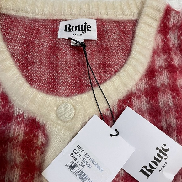 Rouje Ronny Red Cardigan sz 34 NWT - Picture 4 of 7